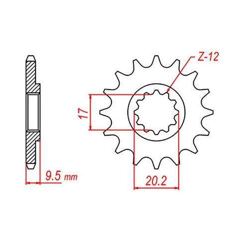 MTX 13 Tooth Front Sprocket for Husqvarna TC85 Big Wheel 2017