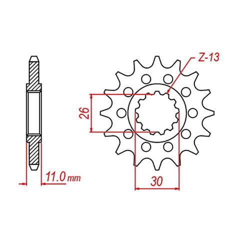 MTX 15 Tooth Front Sprocket for Yamaha FZ8S FAZER 2010-2016