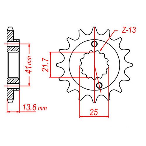 MTX 13 Tooth Front Sprocket for Honda XR650R 2000-2008