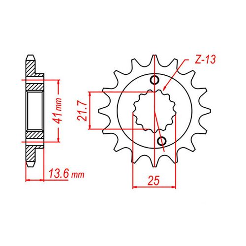 MTX 15 Tooth Front Sprocket for Honda XR650R 2000-2008