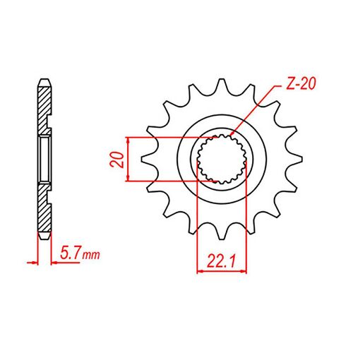 MTX 12 Tooth Front Sprocket for Yamaha WR250F 2001-2023