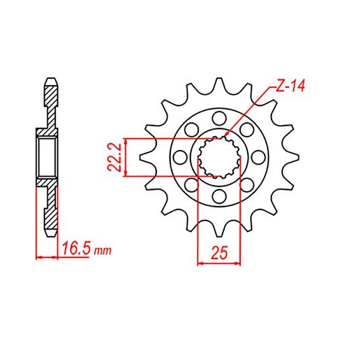 MTX 14 Tooth Front Sprocket for Ducati 1000 GT 2008-2009