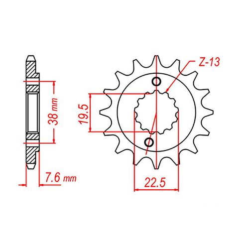 MTX 14 Tooth Front Sprocket for Suzuki LTR450 Quadracer 2006-2011