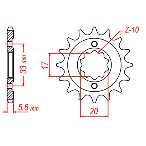 MTX 13 Tooth Front Sprocket for Kawasaki KX250F 2004-2005