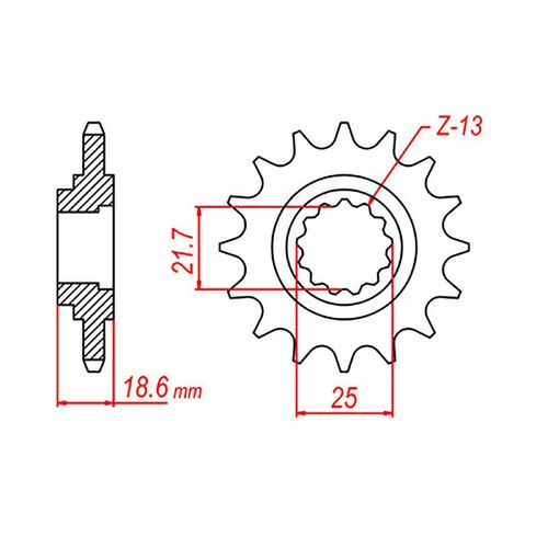 MTX 15 Tooth Front Sprocket for Kawasaki Z750 2005-2010