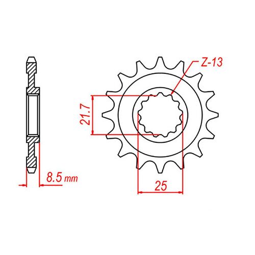 MTX 15 Tooth Front Sprocket for Kawasaki KLZ1000 Versys 2012-2022