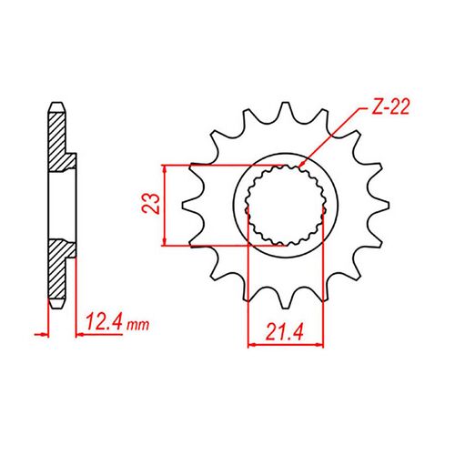 MTX 15 Tooth Front Sprocket for Yamaha XT250 2005-2023