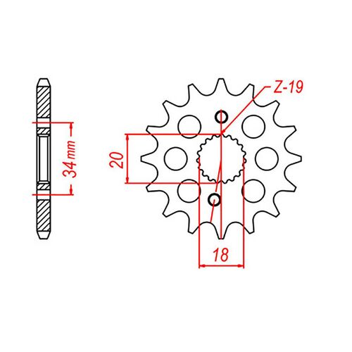 MTX 15 Tooth Front Sprocket for Honda CRF150R SMALL WHEEL 2007-2018