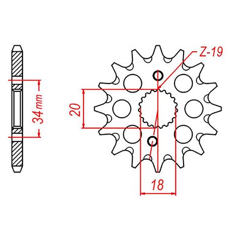 MTX 15 Tooth Front Sprocket for Honda CRF150R SMALL WHEEL 2007-2018