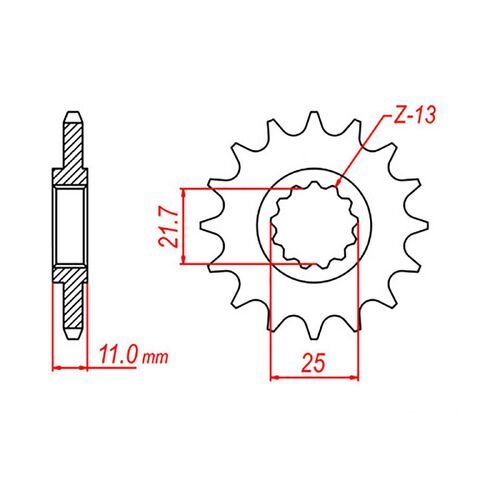 MTX 16 Tooth Front Sprocket for Yamaha FZ6R 2009-2017