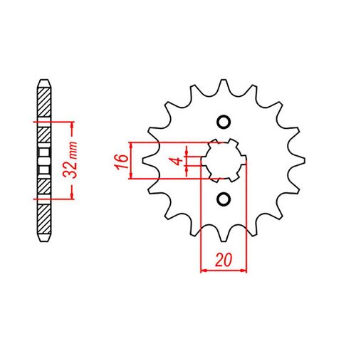 MTX 14 Tooth Front Sprocket for Yamaha YFM90R RAPTOR 2018-2022