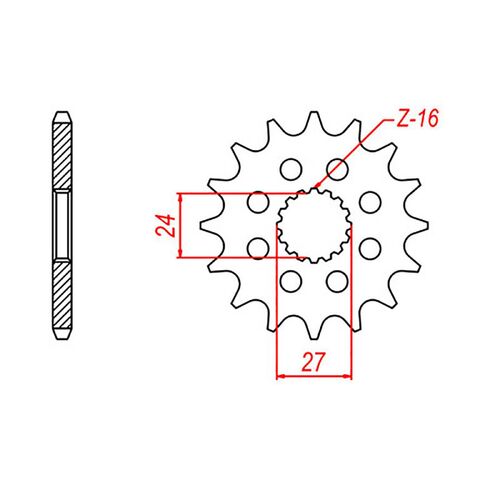 MTX 16 Tooth Front Sprocket for Suzuki GSX1300BK B-KING 2007-2014