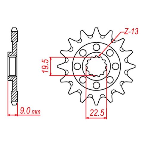 MTX 13 Tooth Front Sprocket for Suzuki RMZ250 2013-2017