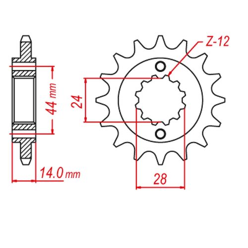 MTX 17 Tooth Front Sprocket for Honda VT750C ABS 2011-2013