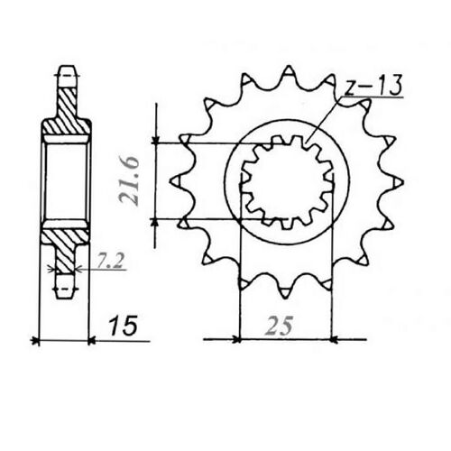 MTX 15 Tooth Front Sprocket for Kawasaki ZX6R 1995-1997