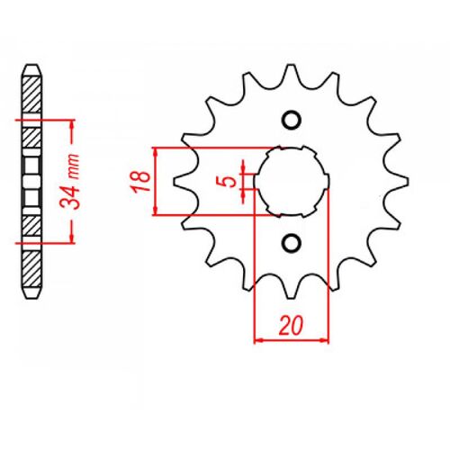 MTX 14 Tooth Front Sprocket for Honda C90 1975-1976