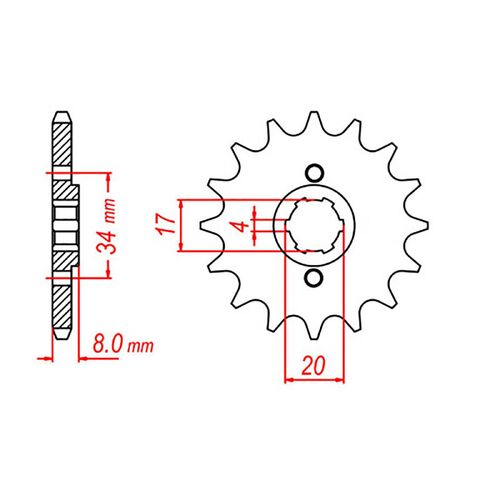 MTX 13 Tooth Front Sprocket for Honda CA250TS REBEL 1994-2000