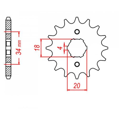 MTX 15 Tooth Front Sprocket for Honda XL200R 1983-1984