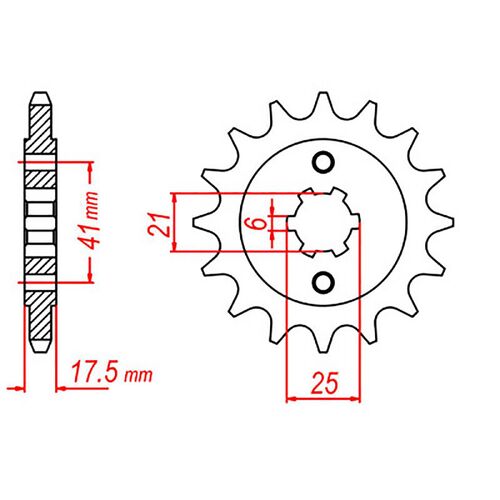 MTX 15 Tooth Front Sprocket for Honda CBR400R Aero 1986-1987