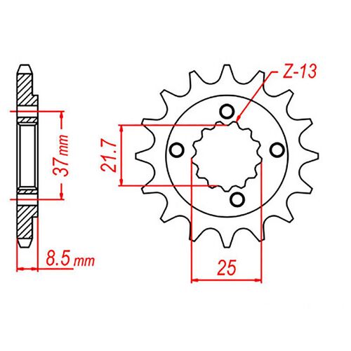 MTX 14 Tooth Front Sprocket for Honda TRX400EX 2WD SPORTRAX 2005-2007