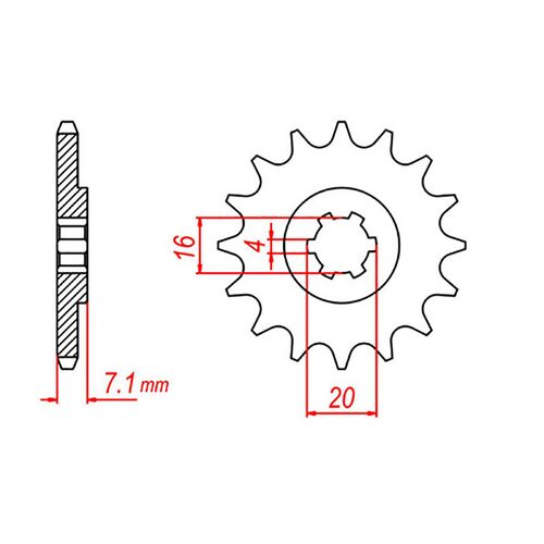 MTX 10 Tooth Front Sprocket for Kawasaki KFX80 2003-2006