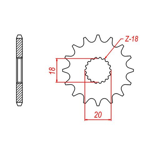 MTX 15 Tooth Front Sprocket for Suzuki DR100 1983