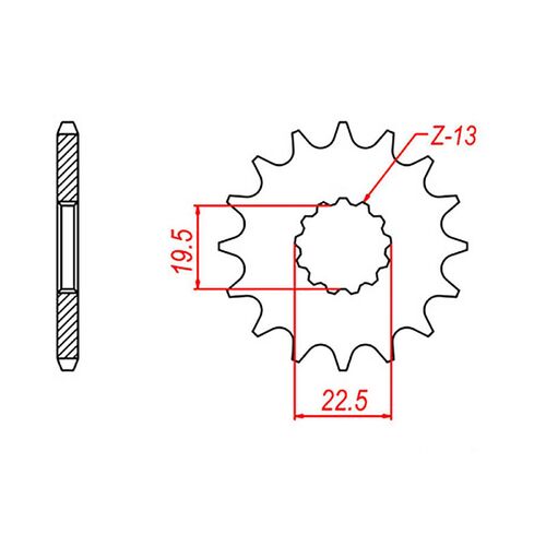 MTX 14 Tooth Front Sprocket for Suzuki GSX400X Impulse 1986