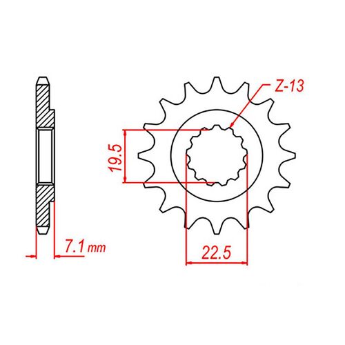 MTX 13 Tooth Front Sprocket for Suzuki GZ250 Marauder 1999-2008