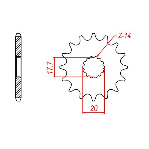 MTX 12 Tooth Front Sprocket for Yamaha WR200 1991-1998