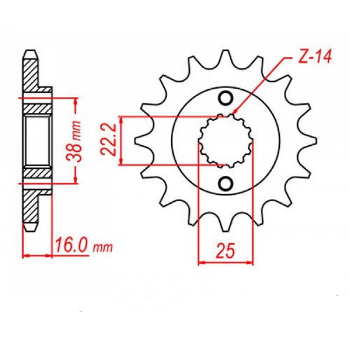 MTX 14 Tooth Front Sprocket for Ducati 600 SS 1993-1999