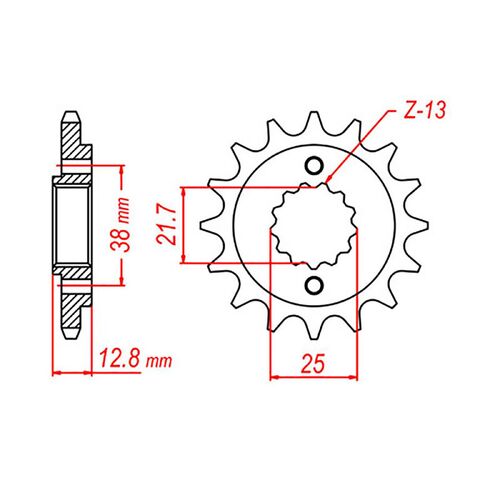 MTX 14 Tooth Front Sprocket for Kawasaki KLR650 (Tengai) 1990-1992