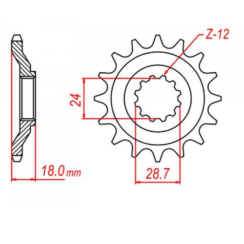 MTX 16 Tooth Front Sprocket for Honda TRX400EX 2WD SPORTRAX 2005-2007