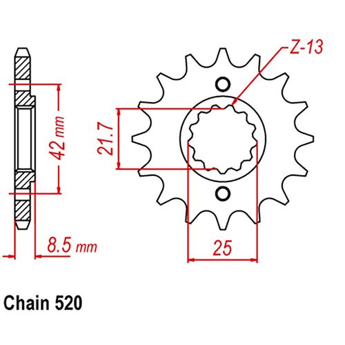 MTX 17 Tooth Front Sprocket for Kawasaki BR250 1986-1987