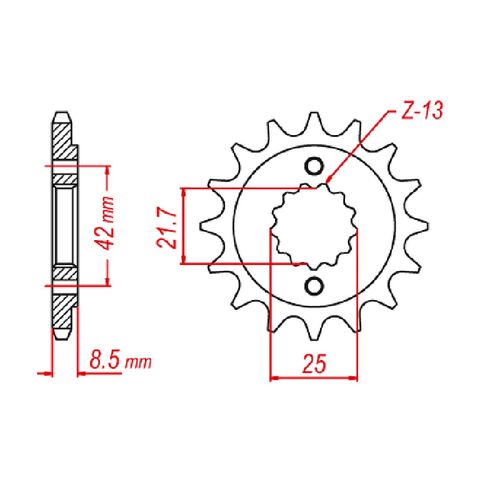 MTX 17 Tooth Front Sprocket for Kawasaki ER5 2005-2006