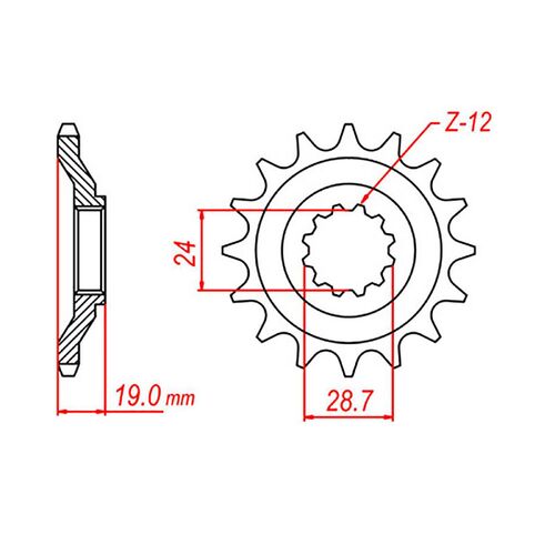 MTX 15 Tooth Front Sprocket for Kawasaki GPZ1000 RX 1986-1988