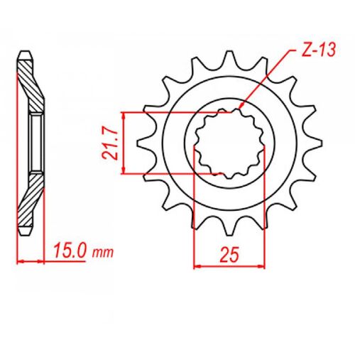 MTX 15 Tooth Front Sprocket for Kawasaki GPZ750 Unitrack 1983-1984