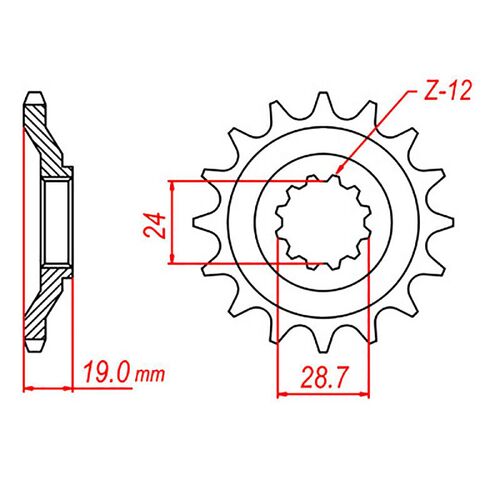 MTX 16 Tooth Front Sprocket for Kawasaki ZX10 1989-1990