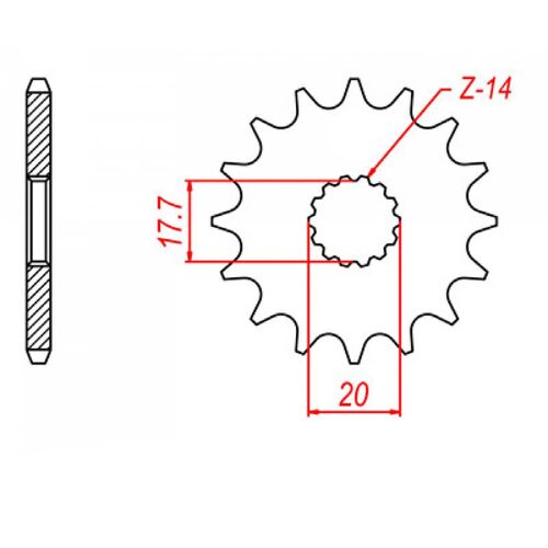 MTX 20 Tooth Front Sprocket for Yamaha XVS250 DRAGSTAR 2001-2004