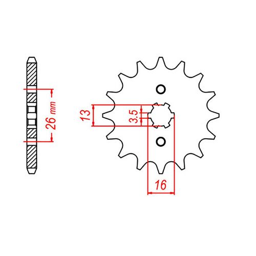 MTX 10 Tooth Front Sprocket for Kawasaki KDX50 2003-2007