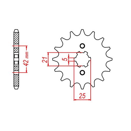 MTX 12 Tooth Front Sprocket for Kawasaki KDX200 1983-2008