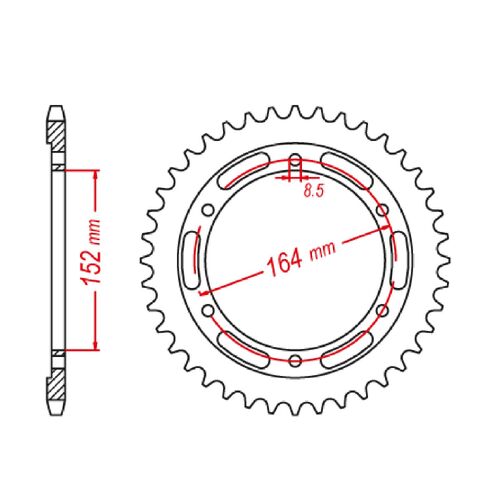 MTX 56 Tooth Rear Sprocket for Yamaha SR400 2014-2019