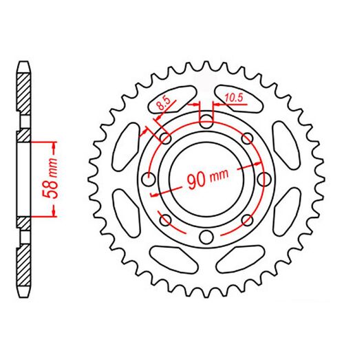 MTX 36 Tooth Rear Sprocket for Honda H100 1980-1983