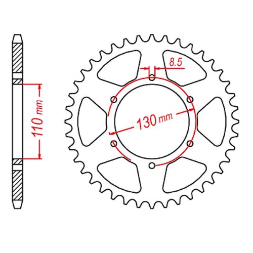 MTX 48 Tooth Rear Sprocket for Honda XR200 1980-1981