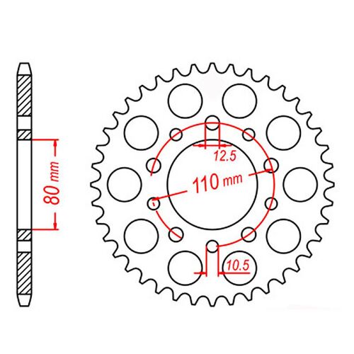 MTX 42 Tooth Rear Sprocket for Honda VF1000F2F 1984-1985