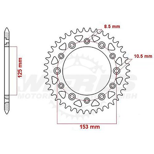 MTX 53 Tooth Rear Sprocket for Honda CRF250X 2004-2018