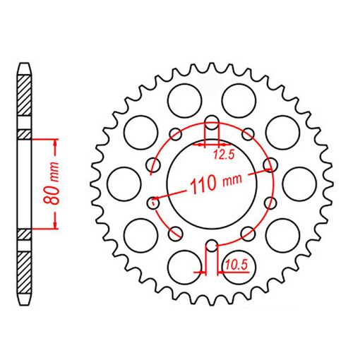 MTX 45 Tooth Rear Sprocket for Honda CRF1100L Africa Twin Sports ES 2020-2021