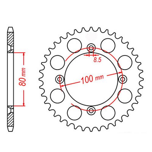 MTX 46 Tooth Rear Sprocket for Honda CRF100F 2004-2015