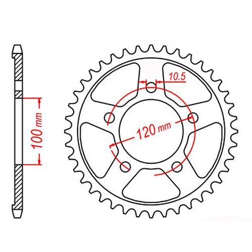 MTX 46 Tooth Rear Sprocket for Aprilia Tuono 1000 2002-2005