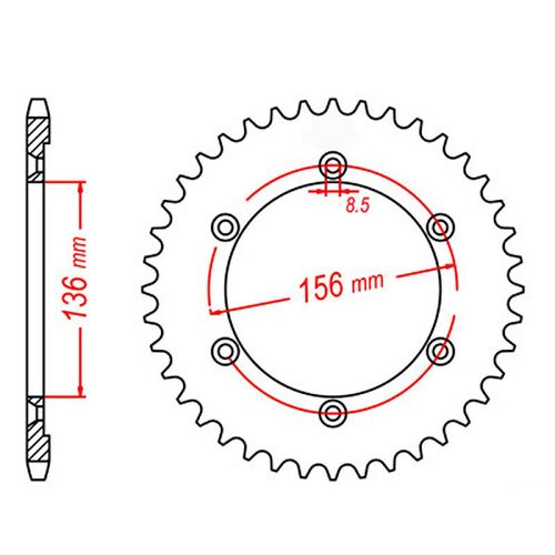 MTX 48 Tooth Rear Sprocket for Suzuki DR650SE 2017