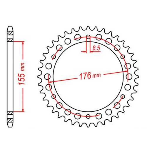 MTX 43 Tooth Rear Sprocket for Triumph Sprint GT1050 2011-2013